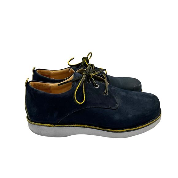 Samuel Hubbard Free Navy Nubuck Leather Lace Up Oxford  display picture 3